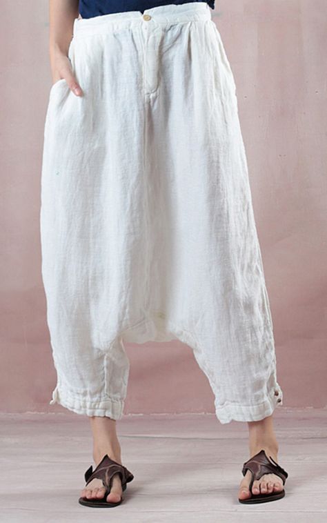 White Casual Women Summer Pants Design Trousers, Paperbag Hose, Cotton Linen Pants, Linen Casual, Summer Pants, Mode Inspiration, Linen Clothes, White Casual, Linen Pants