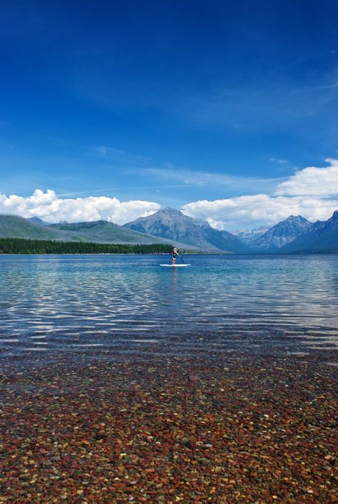 All sizes | Lake McDonald Paddleboard | Flickr - Photo Sharing! Lake Mcdonald Montana, Montana Lakes, Colored Rocks, Montana Summer, Lake Mcdonald, Glacier Park, Glacier National Park Montana, Summer Board, Colorful Stones