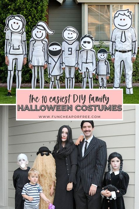 Diy Costumes Family, Family Minecraft Costumes, Easy Halloween Family Costumes, Family Diy Costume Ideas, Family Halloween Themes, Pennywise Family Costume, Family Halloween Costumes For 5 Easy Diy, Magician Family Costume, Popular Costumes 2023