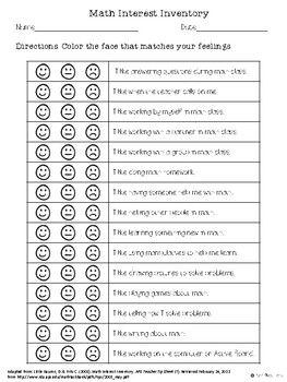 Use this at the beginning of the year to gage student interest in math. Student Self Assessment Kindergarten, Self Assessment For Students High School, Student Self Assessment Elementary, Student Interest Inventory, Student Self Evaluation Elementary, Math Self Assessment For Students, Interest Inventory, Student Interest Survey, Interest Survey