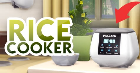 LINKS   ❤️ A brand new kitchen appliciance, a rice cooker! Two versions and 20 brand new recipes. WATCH THE VIDEO  RICE ... Sims 4 Custom Food Mods, Sims 4 Rice Cooker Cc, Sims 4 Functional Cc Maxis Match, Sims 4 Rice Cooker, The Sims 4 Functional Cc, Sims 4 Food Mod, Sims 4 Appliances, Sims 4 Custom Food, Sims 4 Cc Furniture Functional