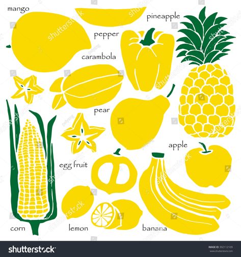 Color Fruits And Vegetables, Yellow Fruits And Vegetables, Yellow Fruits, Lemon Banana, Photo Yellow, Fruit Fruit, Yellow Fruit, Color Background, Fruits Vegetables