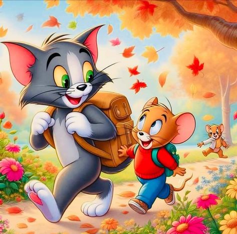 Cartoon Tom And Jerry, Tom And Jerry Kids, Tom And Jerry Photos, Tom And Jerry Pictures, Tom And Jerry Wallpapers, Mickey Mouse Wallpaper Iphone, Jerry Cartoon, William Hanna, Buddhist Art Drawing