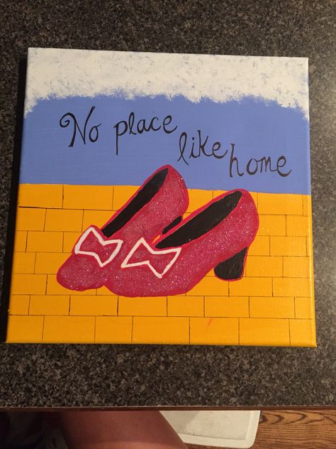 Wizard of oz canvas- no place like home The Wizard Of Oz Painting, Wizard Of Oz Canvas Painting, Wizard Of Oz Painting, Painting Ideas Easy, Painting Night, No Place Like Home, The Wizard Of Oz, Night Painting, The Wizard