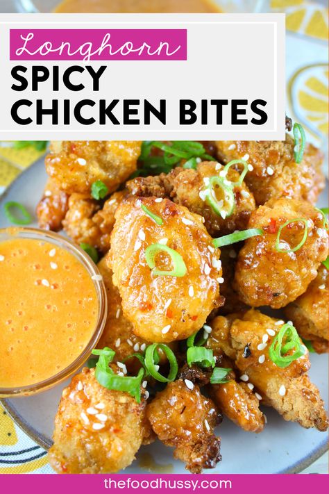 Chili Ginger Chicken, Chili’s Restaurant Recipes, Copycat Longhorn Chicken Bites, Longhorn Wings Recipe, Sweet Chili Chicken Bites, Copycat Longhorn Spicy Chicken Bites, Longhorn Spicy Chicken Bites Sauce, Long Horn Spicy Chicken Bites Recipe, Longhorn Chicken Bites