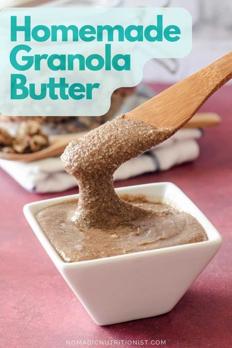 Granola Butter is super easy to make at home. With a little patience you can make your own creamy granola butter to use as a fruit dip, in chocolate granola butter cups, to add to smoothie bowls and more. Recipe With Beets, Nutritionist Recipes, Granola Butter, Make Your Own Granola, Butter At Home, Chocolate Granola, Butter Spread, Fruit Dip, Smoothie Bowls