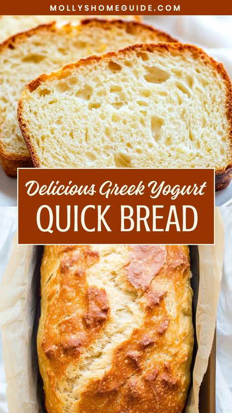 Indulge in the delightful flavors of Greek yogurt quick bread with this easy-to-follow recipe. Elevate your baking game and enjoy a moist, tender loaf that's perfect for any time of day. Whether you're a seasoned baker or just starting out, this recipe is sure to impress with its simplicity and delicious results. With the perfect balance of sweetness and tanginess, this Greek yogurt quick bread will become a new favorite in your repertoire. Recipes Using Plain Yogurt, Recipe Using Plain Yogurt, Recipes With Greek Yogurt, Recipes With Yogurt, Plain Yogurt Recipes, Greek Yogurt Bread, Best Greek Yogurt, Yogurt Bread, Quick Bread Recipe