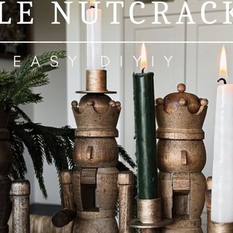 Nutcracker Candle Holders, Nutcracker Candle Holder, Diy Christmas Nutcrackers, Nutcracker Diy, Diy Nutcracker, Christmas Boutique, Ward Christmas Party, Nutcracker Christmas Decorations, Boutique Ideas