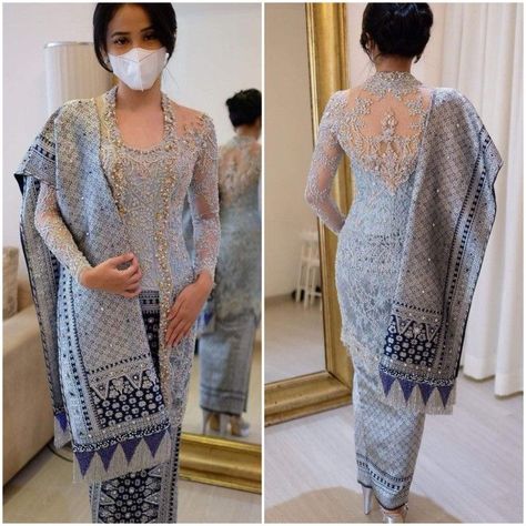 Kebaya Songket Wedding, Songket Dress Modern, Songket Modern, Kutu Baru Modern, Songket Dress, Kebaya Songket, Model Dress Kebaya, Kebaya Lace, Batik Dress Modern