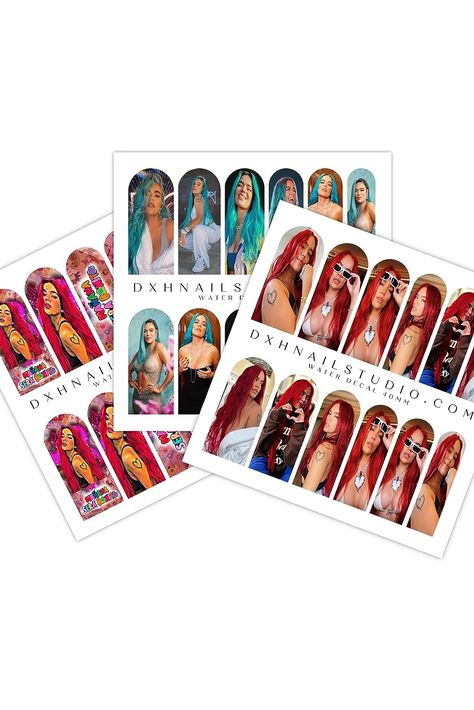 Karol G Rojo Azul Mana Sera Photo Nail Decals 40MM Water Transfer Nail Wraps for Long Nail Extensions Cute Concert Nail Ideas (3PC Bundle) Concert Nail Ideas, Karol G Nails, Concert Nails, G Nails, Beauty Make-up, Uñas Acrilicas, Water Transfer, Fun Cute, Nail Extensions