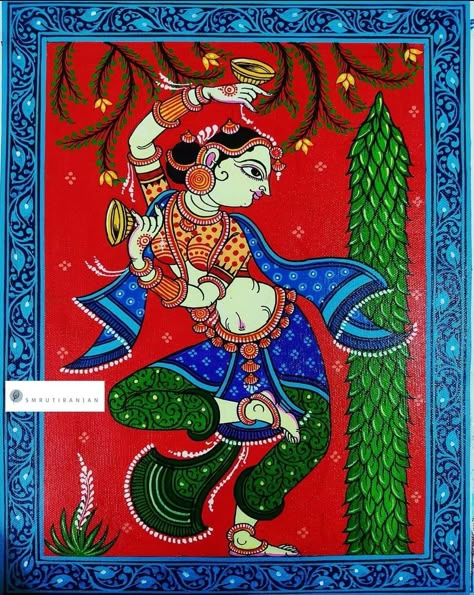 Patachitra Paintings, Indian Folk Painting, Pattachitra Paintings, Pattachitra Art, Phad Painting, Mughal Art Paintings, Lotus Flower Art, Madhubani Paintings, Painting On Clothes