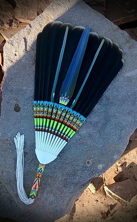 Native American Church, Feather Hair Pieces, Native American Feathers, Jingle Dress, Dream Catcher Native American, Eagle Feathers, Native American Regalia, Feather Fan, Native American Artwork