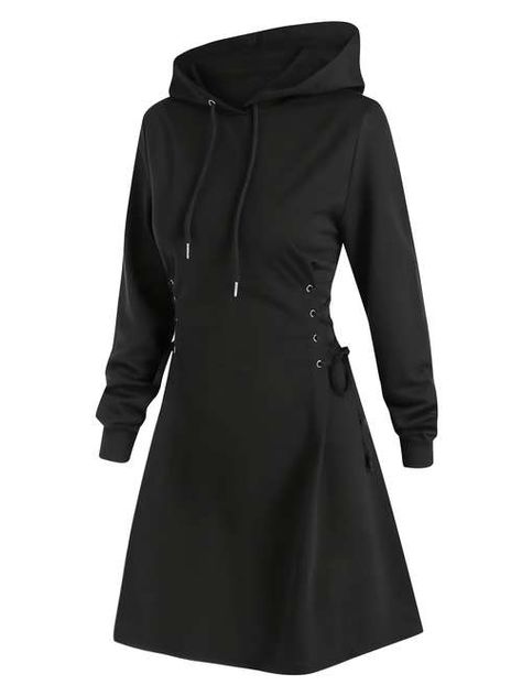 Temu | Explore the Latest Clothing, Beauty, Home, Jewelry & More Gothic Fashion Dresses, Hoodie Mini Dress, Dress Streetwear, Skirt Streetwear, Chic Shirts, Chic Skirts, Women Bodycon Dress, Long Bodycon Dress, Hooded Dress