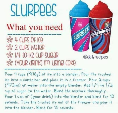 Slushie Recipe, Buku Harry Potter, Diy Drinks, Kid Drinks, Starbucks Drinks Recipes, Daily Recipes, Makanan Diet, Homemade Drinks, Easy Baking Recipes Desserts