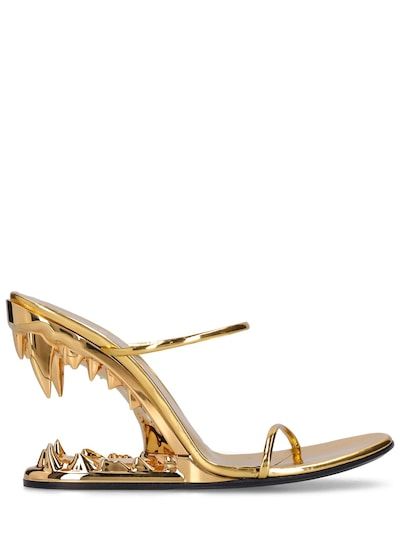 100mm devor patent sandals - Gcds - Women | Luisaviaroma Sandals Gold, Wedge Heels, Wedge Sandals, Patent Leather, Womens Sandals, Leather Upper, Wedges, Sandals, Heels