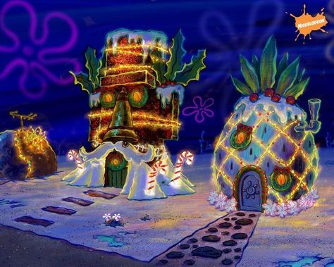 SpongeBob SquarePants Spongebob Christmas Wallpaper, Christmas Wallpaper Gif, Spongebob House, Spongebob Background, Patrick Spongebob, Spongebob Christmas, Xmas Vibes, 1366x768 Wallpaper, Christmas Wallpaper Backgrounds