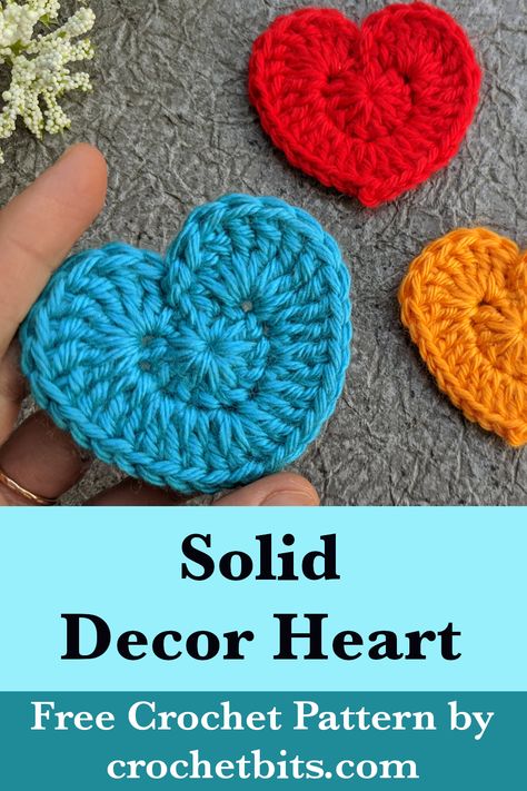 Create a charming accent piece with this solid decor heart crochet pattern! Perfect for adding a touch of love to your home or gifting to someone special, this easy-to-follow design is great for all skill levels. Spread the joy of handmade decor!

#crochetheart
#crochetdecor
#crochetpattern
#crochet
#howtocrochet Easy Crochet Heart Free Pattern Simple, Heart Crochet Pattern, Crochet Baby Projects, Crochet Hearts, Crochet Heart Pattern, Heart Crochet, Crochet Decor, Flowers Crochet, Valentines Crochet