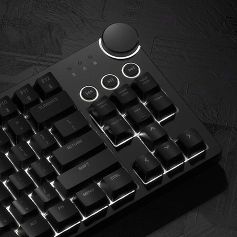 Mechanical RGB keyboard for creators comes with its own multimedia keys and a neat jogdial - Yanko Design Mechanical Keyboard Design, Keyboard Art, Unique Keyboards, Keyboard Caps, Custom Mechanical Keyboard, Keyboard Design, Rgb Keyboard, Diary Design, Charging Hub