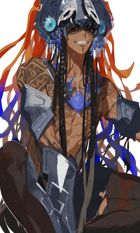 Aztec Oc, Aztec Character Design, Dnd Idea, Aztec Culture, Bleach Fanart, Fate Stay Night Anime, Minor Character, Fate Anime Series, Fantasy Armor