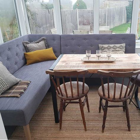 Customers' Homes | Browse The Latest Looks - Barker & Stonehouse Dining Room Corner Bench, Booth Seating In Kitchen, Corner Bench Seating, Corner Dining Bench, Dining Room Corner, Conservatory Interior, Bench Seating Kitchen, Dining Room Bench Seating, Corner Seating