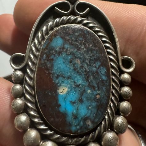 VERY RARE Huge Smoky Bisbee Turquoise, 26 Gram Ring, Silver, South Western U.S Bisbee Turquoise, Navajo Style, Southwestern Style, American Jewelry, Native American Jewelry, Sell Items, Ring Silver, Very Rare, Turquoise Ring