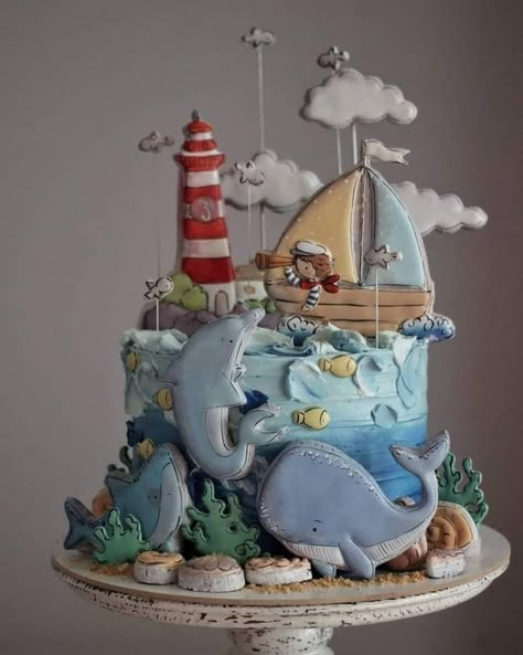 Nemo Cake, Ocean Cakes, Realistic Cakes, Sea Cakes, Sugar Cookie Royal Icing, Beautiful Birthday Cakes, Baby Birthday Cakes, Cake Icing, Novelty Cakes