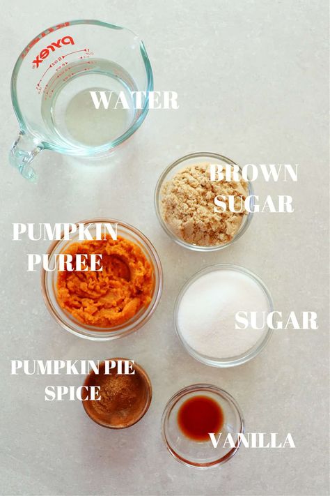 Take your coffee to the next level with this easy Pumpkin Syrup! Made with water, sugar, pumpkin pie spice, pumpkin and vanilla, this syrup is perfect for your pumpkin lattes, pancakes, waffles and fall desserts! Easy Pumpkin Syrup, Pumpkin Syrup For Latte, Diy Fall Coffee Syrup, Pumpkin Coffee Syrup Recipe, Best Pumpkin Spice Syrup, Pumpkin Brown Sugar Syrup, How To Make Pumpkin Syrup For Coffee, Pumpkin Pie Spice Syrup, Apple Pie Syrup For Coffee