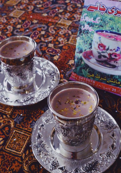 Kashmiri Chai, Pakistani Aesthetic, Pakistan Art, South Asian Aesthetic, Pakistan Culture, Cinnamon Hair, Pakistani Culture, Chai Recipe, Pakistan Zindabad