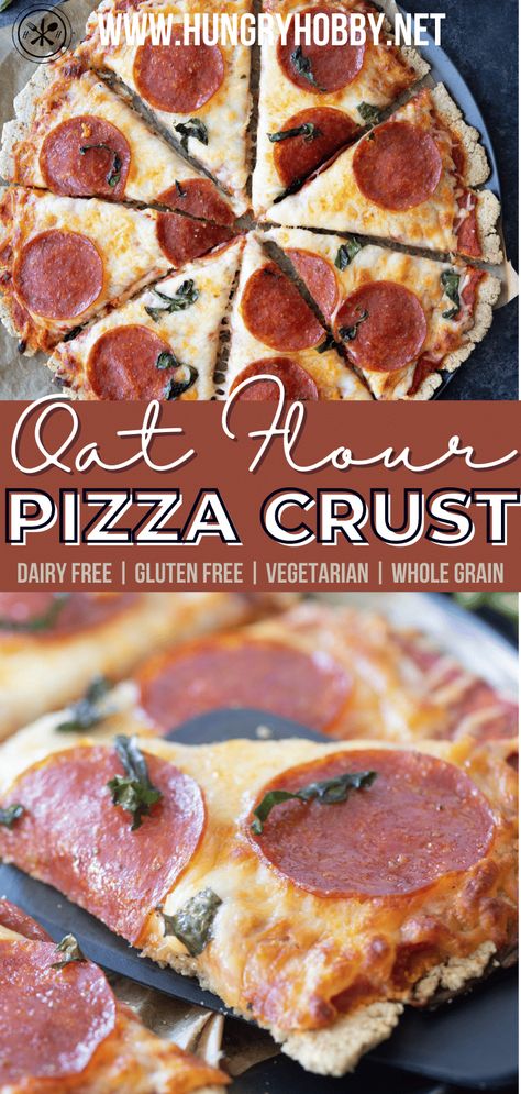 Oat Flour Snacks, Thm Pizza Crust, Gf Pizza Crust No Yeast, Oatmeal Pizza Crust Dough Recipe, Alternative Pizza Crust Ideas, Gluten Free Pizza Crust No Yeast, Oat Pizza Dough, Gluten Free Oat Desserts, Oats Pizza Crust