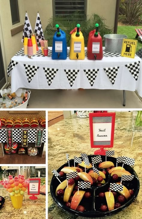 Car Baby Shower Theme, Indy 500 Party, Race Car Birthday Party Ideas, Classic Car Birthday, Car Birthday Party Ideas, 2 Fast 2 Curious, Vintage Race Car Party, Vintage Car Party, Car Theme Party