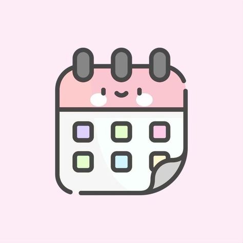 App Market Icon, Apps Kawaii, Calendar Logo, Cat App, Android Icons, Kawaii App, Cute Clock, Mobile App Icon, Custom Ipad