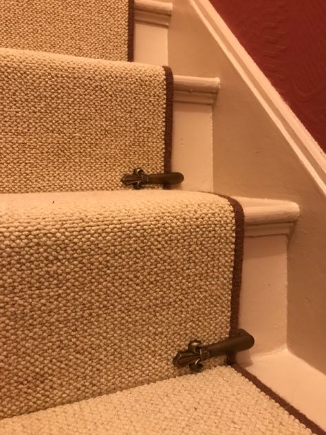 Contrasting stair runner Coir Stair Runner, Stair Runner Whipped Edge, Runner Carpet, Pink Carpet, Stair Runner Carpet, House Stairs, Stair Runner, House Extensions, Carpet Runner