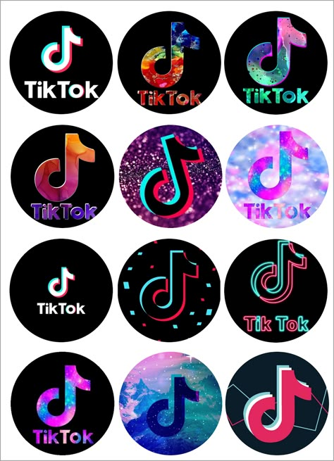 Kits imprimibles gratis : Toppers Tik tok Tiktok Cake Toppers Printable, Baby Unicorn Party, Diy Cake Topper Printable, Mustache Birthday Party, Disney Calendar, Tiktok Logo, Cake Topper Printable, Diy Cake Topper Birthday, Logo Cake