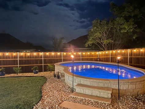 Backyard Oasis Above Ground Pool, Semi Above Ground Pool, Above Ground Swimming Pools, Swimming Pools Backyard, Above Ground Pool, Pool Landscaping, In Ground Pools, Outdoor Oasis, Backyard Oasis