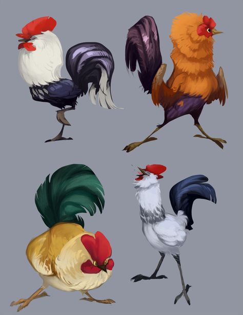 Doodling Sketches, Rooster Character, Animal Caricature, Caracter Design, Rainforest Animals, Chicken Painting, Rooster Art, Animals Design, Cartoon Birds