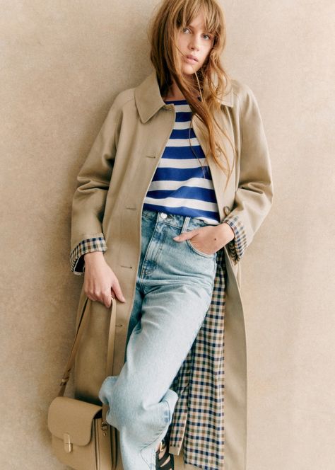 Sezane Lookbook, Oversized Trench Coat, Fall Wardrobe Essentials, Knit Shoes, Trench Coat Black, French Brands, Dark Khaki, Coat Design, Cozy Knits