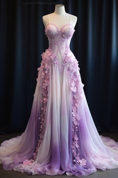 Purple Tinted Wedding Dress, Repunzle Wedding Dress, Purple Flower Wedding Dress, Pastel Purple Wedding Dress, Tangled Inspired Wedding Dress, Tangled Themed Wedding Dresses, Purple Bride Dress, Tangled Prom Dress, Rapunzel Dress Inspired