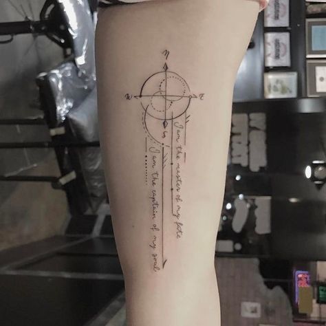 Vertical Script Tattoo, Fate Tattoo, Captain Of My Soul, F Tattoo, Small Tattoo Placement, Soul Tattoo, Compass Tattoo Design, Best Tattoos For Women, Inspiration Tattoos