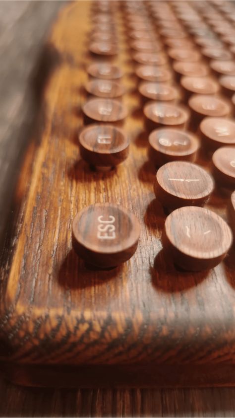 Relive nostalgia with Crolander's wooden keyboard & retro keycaps. Retro Bluetooth Keyboard, Retro Typewriter Keyboard, Steampunk Keyboard, Wood Keyboard, Wooden Keyboard, Retro Keyboard, What Is Steampunk, Unique Keyboards, Steampunk Stuff