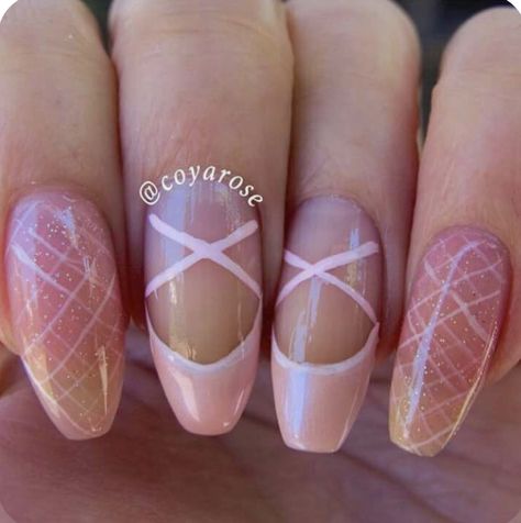 Ballet Nail Art, Ballet Shoe Nails, Pink Ballet Nails, Dance Nails Designs, Ballet Nails Designs, Music Nails Design, Ballet Core Nails, Short Ballerina Nails, Music Nail Art