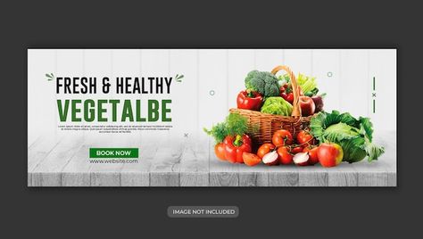 Grocery food vegetable sale promotional ... | Premium Psd #Freepik #psd #banner Grocery Banner, Website Banner Design, Organic Market, Food Banner, Graphic Design Tutorials Learning, Dried Vegetables, Grocery Foods, Media Design Graphics, Social Media Design Inspiration