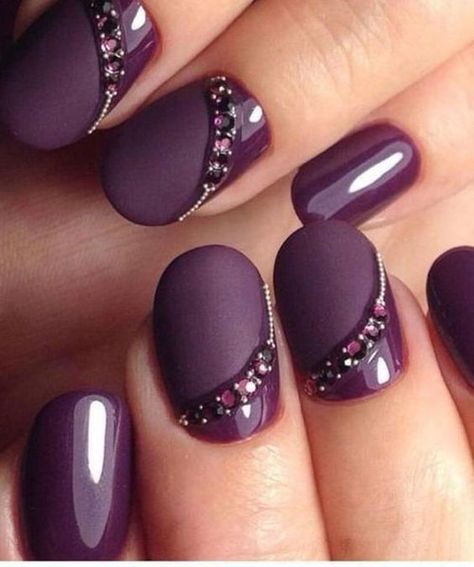 Vintage Wedding Nails, Purple Nail Art Designs, Purple Manicure, Patrick Nagel, Wedding Nail Art Design, Purple Nail Art, Wedding Purple, Purple Nail Designs, Purple Nail