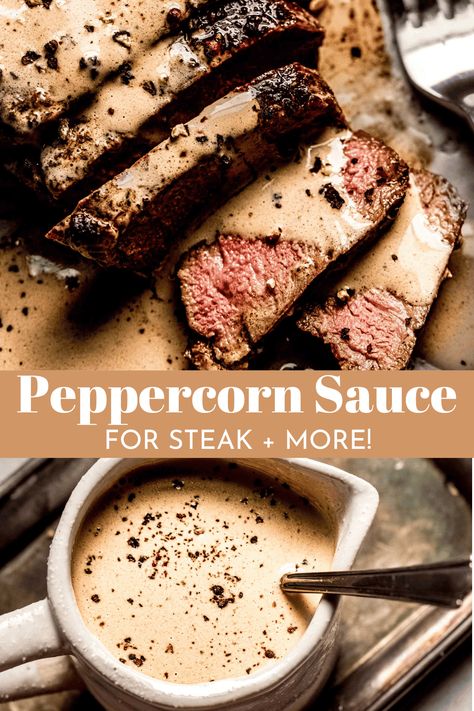 Easy Peppercorn Sauce, Steak Diane Sauce, Peppercorn Sauce For Steak, Pepper Sauce For Steak, Diane Sauce, Steak Diane Recipe, Creamy Peppercorn Sauce, Sauce For Steak, Steak Sauce Recipes