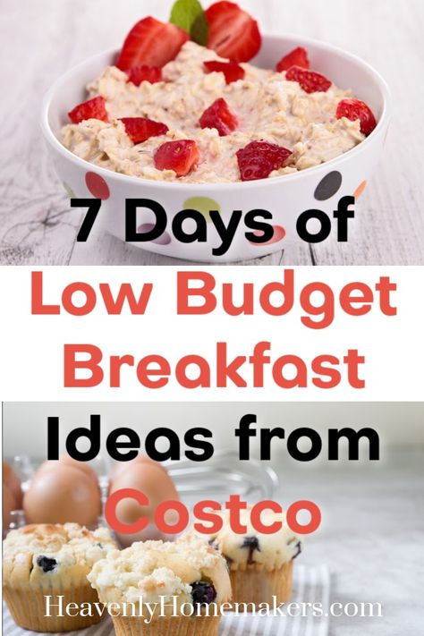 7 Days of Low Cost Breakfast Ideas from Costco | Heavenly Homemakers Costco Breakfast Ideas, Homemade Instant Oatmeal, Breakfast On A Budget, Instant Oatmeal Packets, Pancakes And Bacon, Pumpkin Custard, Honey Yogurt, Instant Oatmeal, Inexpensive Meals