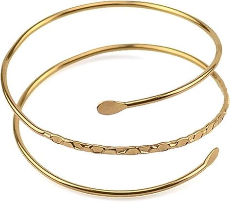 Amazon.com: Caiyao Punk Cool Upper Arm Adjustable Bracelet Open Cuff Bangle Coil Bracelet Simple Swirl Leaf Armband Minimalist Armlet Vintage Jewelry for Women-gold: Clothing, Shoes & Jewelry Gold Clothing, Coil Bracelet, Bracelet Simple, Upper Arms, Cuff Bangles, Adjustable Bracelet, Arm Band, Shoes Jewelry, Swirl