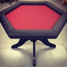 Hexagonal Poker Table Black Poker Table, Coffee Table Poker, Poker Table Plans, Poker Table Top, Diy Ladder Shelf, Custom Poker Tables, Octagon Poker Table, Generator Shed, Jewelry Box Plans