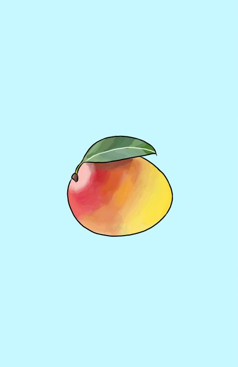 Mango digital drawing Small Mango Tattoo, Mango Tattoo Minimalist, Mango Drawings Cute, Mango Fruit Drawing, Mango Doodle, Mango Drawings, Mango Tattoo, Mango Drawing, Mango Illustrations