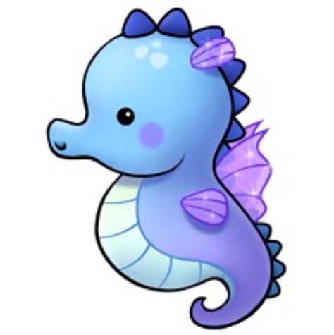 Seahorse Deco Theme Marin, Pola Sulam, Cute Clipart, Sea Horse, Cute Cartoon Animals, Animal Clipart, Cute Animal Drawings, Kawaii Drawings, Cute Illustration