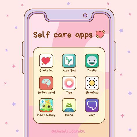 Self Care App, Self Care Apps, Wellness Fair, Glow Up Guide, Plant Nanny, Self Care Kit, Now Quotes, Mental Health And Wellbeing, Care Kit