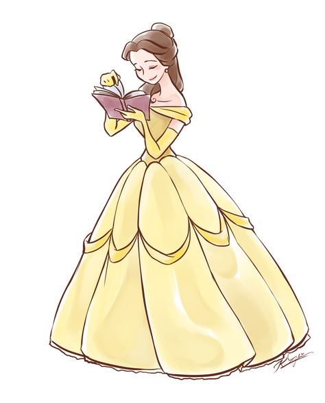 Bell (watercolor) Belle Drawing, Beauty And The Beast Drawing, Bella Disney, Beauty And The Beast Art, Princess Illustration, Belle Beauty And The Beast, Images Disney, Disney Princess Belle, Flowers Tutorial